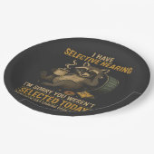 Selective Hearing Funny Raccoon Coffee Pappteller (Schrägansicht)