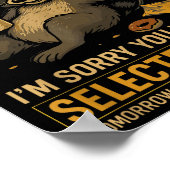 Selective Hearing Funny Raccoon Coffee Trash Panda Poster (Ecke)