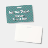 Selective Mutism Ausweis (Vorder- & Rückseite)