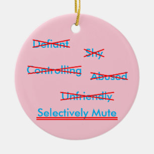 Selective Mutism Misunderstanding 2 Metal Ornament