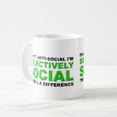 Selectively Social Funny Mug Kaffeetasse (Vorderseite Links)