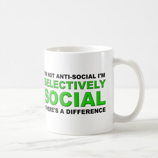 Selectively Social Funny Mug Kaffeetasse (Rechts)