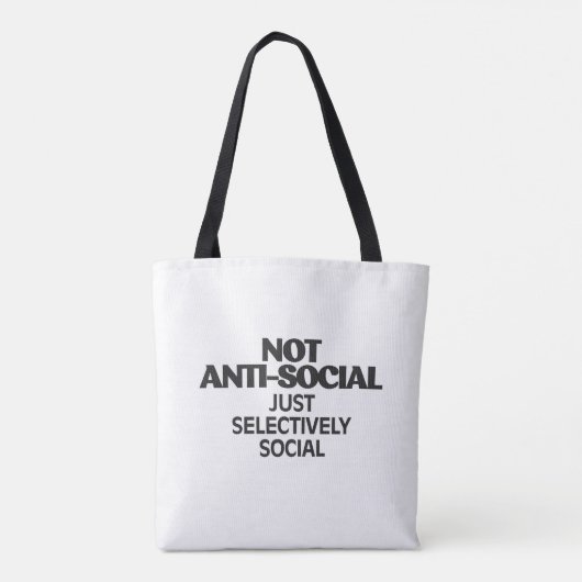 Selectively Social Statement Typography Design Tasche (Rückseite)
