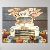 Selegener Fall Rustikaler Lkw und Pumpkins Herbst Poster (Vorne)