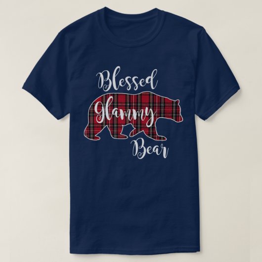 Selegener Glammy Bär Red Tartan Kariertes Oma Gesc T-Shirt (Design vorne)
