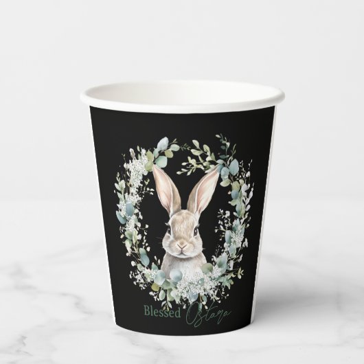 Selegenes Ostara Rabbit Frühlingsfest Pappbecher (Rückseite)