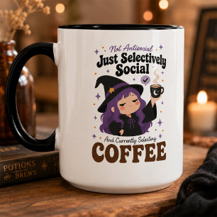 Selektiv soziale Hexe Schwarze große Tasse Geschen