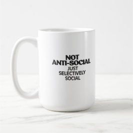 Selektiv soziale Schriftzug-Typografie Kaffeetasse