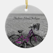 Selektive Farbe des Mackinac Island Bike Keramik Ornament (Vorne)