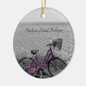 Selektive Farbe des Mackinac Island Bike Keramik Ornament (Links)