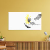 Selektive Färbung der Minimalistischen Gelbblüte Leinwanddruck (Insitu (Wohnzimmer))