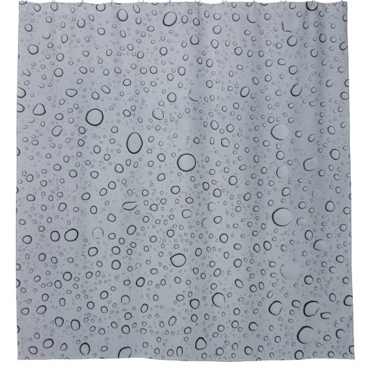 Selektive Fokusfotografie von Wassertröpfchen Duschvorhang (Vorderseite)