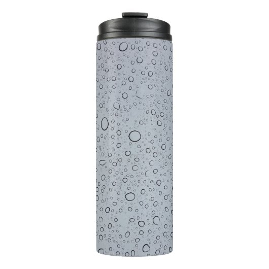 Selektive Fokusfotografie von Wassertröpfchen Thermosbecher (Vorderseite)