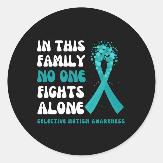 Selektive Mutismus Bewusstsein Aquamarine Ribbon H Runder Aufkleber (Vorderseite)