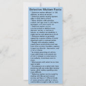 Selektive Mutismus-Bewusstsein Monat Fakten (Rückseite)