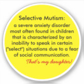 Selektive Mutismus Definition-Unterstützer Aufkleber (Vorderseite)