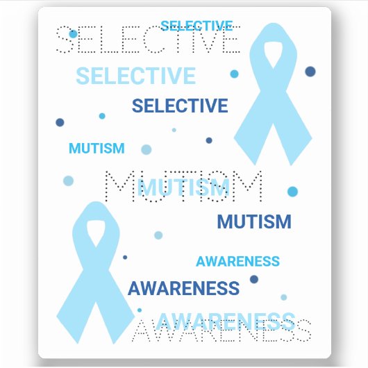 Selektive Mutismus-Punkte Aufkleber (Vorderseite)