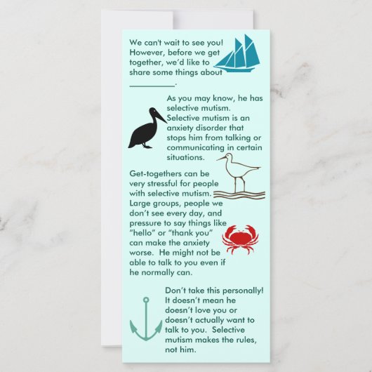 Selektive Mutismus zusammenbringen Boy Flat Card (Vorderseite)