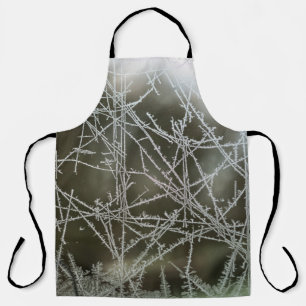 Selektiver Fokus von Schneeflocken Schürze