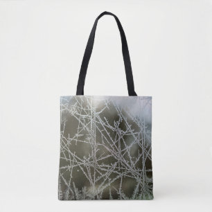 Selektiver Fokus von Schneeflocken Tasche