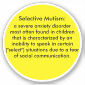 Selektiver Mutismus Aufkleber (Vorderseite)