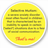 Selektiver Mutismus Aufkleber (Vorderseite)