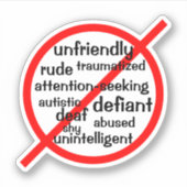 Selektiver Mutismus kein Symbol Aufkleber (Vorderseite)