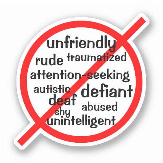 Selektiver Mutismus kein Symbol Aufkleber (Vorderseite)