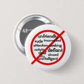 Selektiver Mutismus kein Symbol Button (Vorne & Hinten)