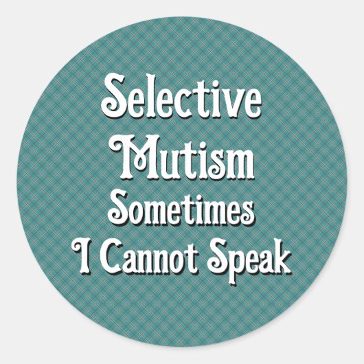 Selektiver Mutismus Runder Aufkleber (Vorderseite)