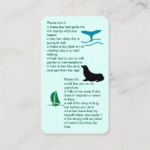 Selektiver Mutismus verbindet Mädchen Visitenkarte (Rückseite)