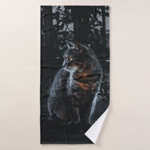 SELEKTIVER SCHWERPUNKT DER SILBERTABBY-KATZE BADEHANDTUCH