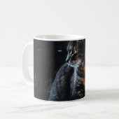 SELEKTIVER SCHWERPUNKT DER SILBERTABBY-KATZE KAFFEETASSE (Vorderseite Links)