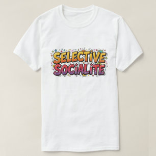 Selektives Gesellschafts-T-Shirt Lustiger Introver T-Shirt