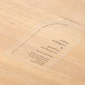 Selena Minimalistisch Arch Moderne Hochzeit Acryleinladungen (Ablage )