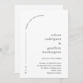Selena Minimalistisch Arch Moderne Hochzeit Einladung (Vorne/Hinten)