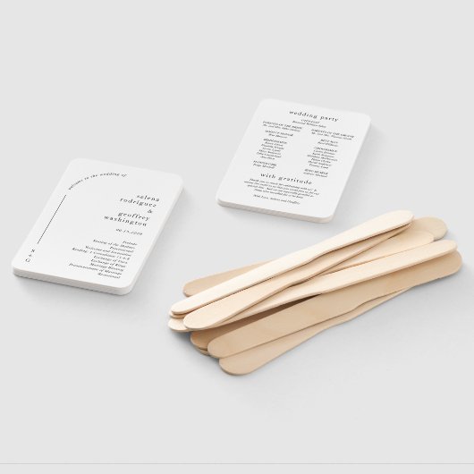 Selena Minimalistisch Arch Modernes Hochzeitsprogr Fächer (Non-assembled)