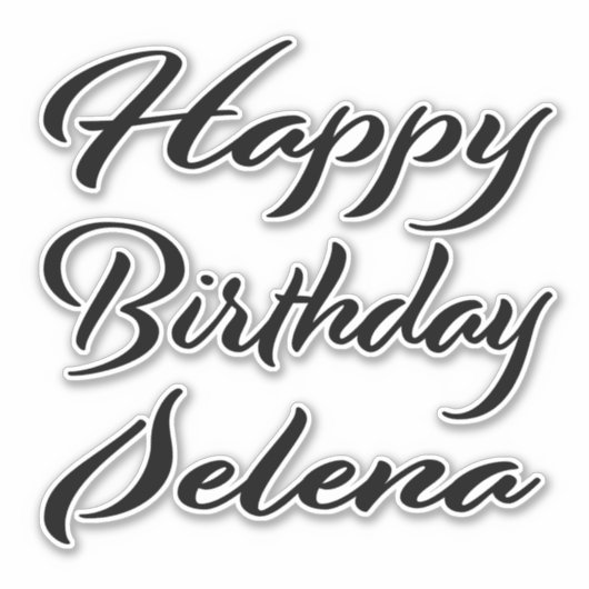 Selena Name Vorname black Sticker Geburtstag (Vorderseite)