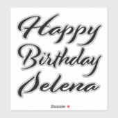 Selena Name Vorname black Sticker Geburtstag (Blatt)