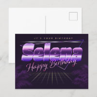 Selena Name Vorname lila Postkarte Geburtstag