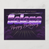Selena Name Vorname lila Postkarte Geburtstag (Vorderseite)