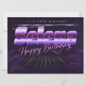 Selena Name Vorname lila retro Karte Geburtstag (Vorderseite)