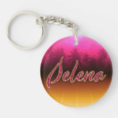 Selena Vorname Name golden pink Schlüsselanhänger (Vorderseite)