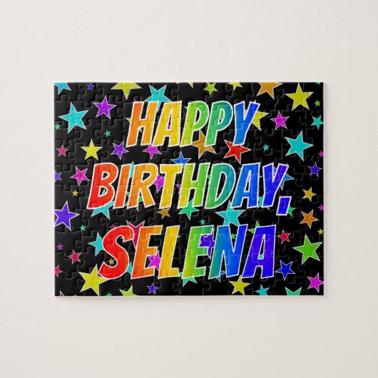 "SELENA" Vorname, Spaß "GLÜCKLICHER GEBURTSTAG" Puzzle (Horizontal)