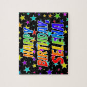 "SELENA" Vorname, Spaß "GLÜCKLICHER GEBURTSTAG" Puzzle (Vertikal)