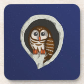 Selene der Owl Square Untersetzer (Vorderseite)