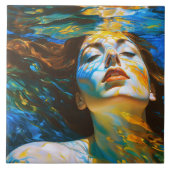 "Selene" - Frauen im Wasser Fliese (Vorderseite)
