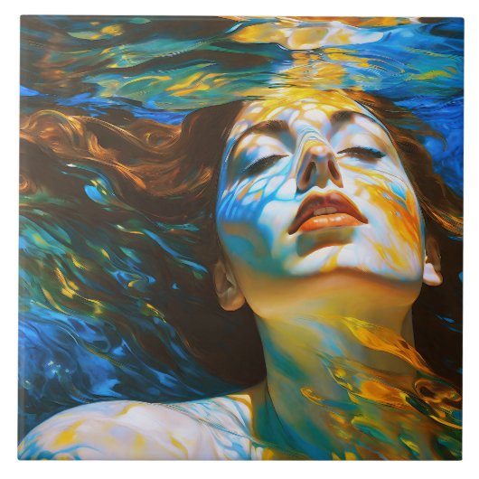 "Selene" - Frauen im Wasser Fliese (Vorderseite)