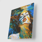 "Selene" - Frauen im Wasser Quadratische Wanduhr (Winkel)