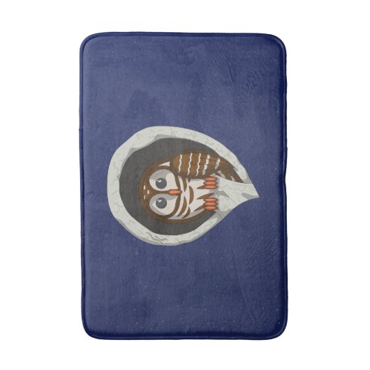 Selene the Owl Bath Mat Badematte (Vorderseite Vertikal)